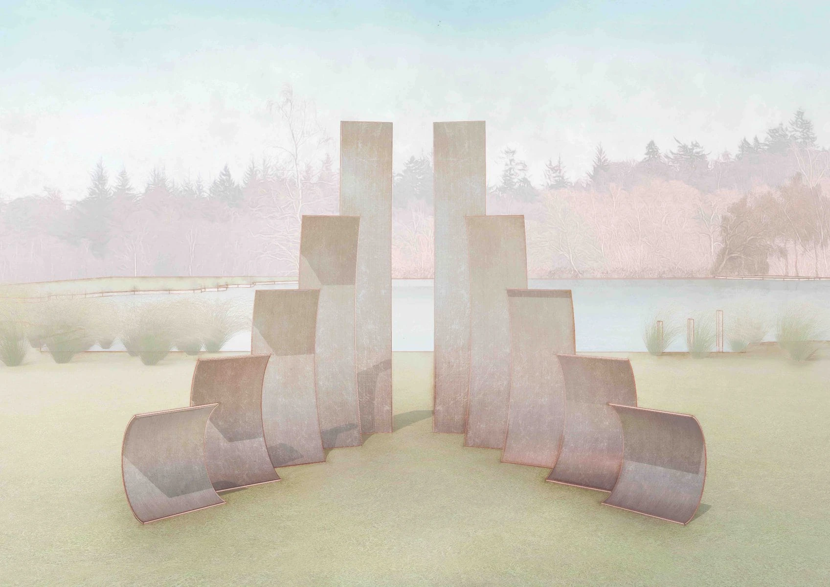 Covid Memorial Sculpture, Steel, 2025