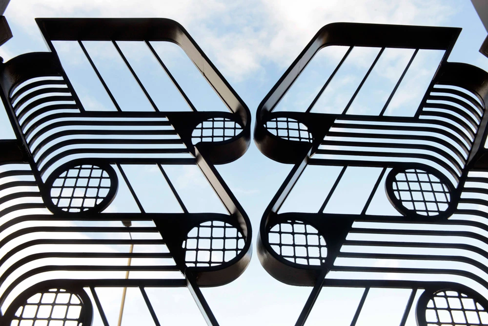 Edinburgh Printmakers Entrance Gates, Galvanised Powder Coated Steel, 2019