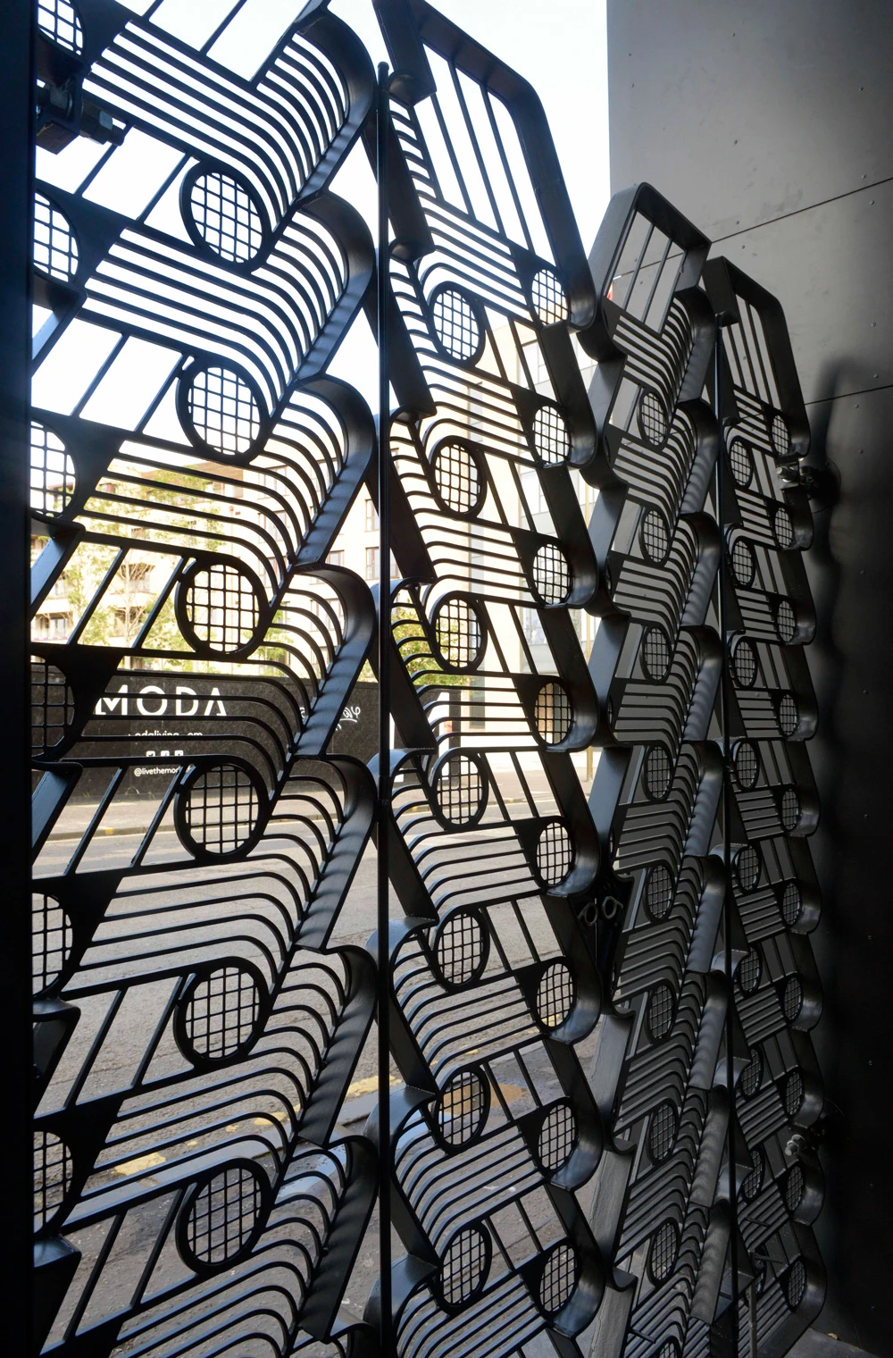 Edinburgh Printmakers Entrance Gates, Galvanised Powder Coated Steel, 2019