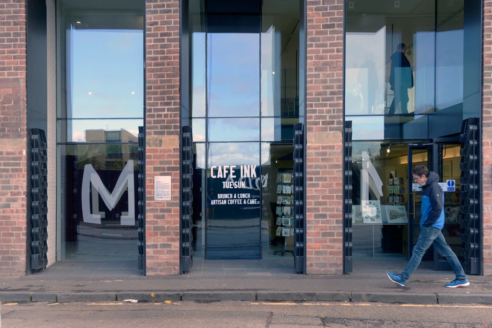 Edinburgh Printmakers Entrance Gates, Galvanised Powder Coated Steel, 2019