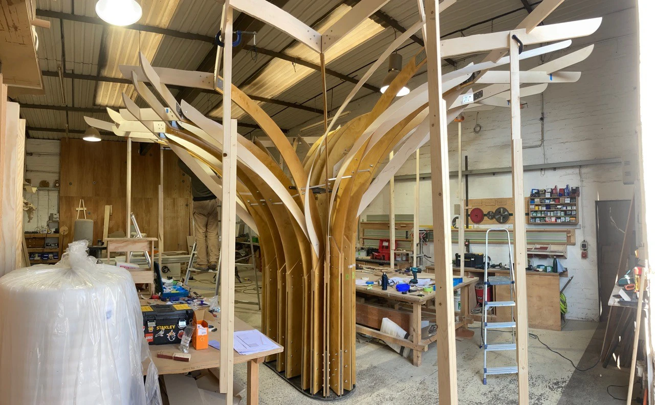 Fever Tree, Stained & Lacquered Birch Plywood & Bespoke Steel Connectors, 2022