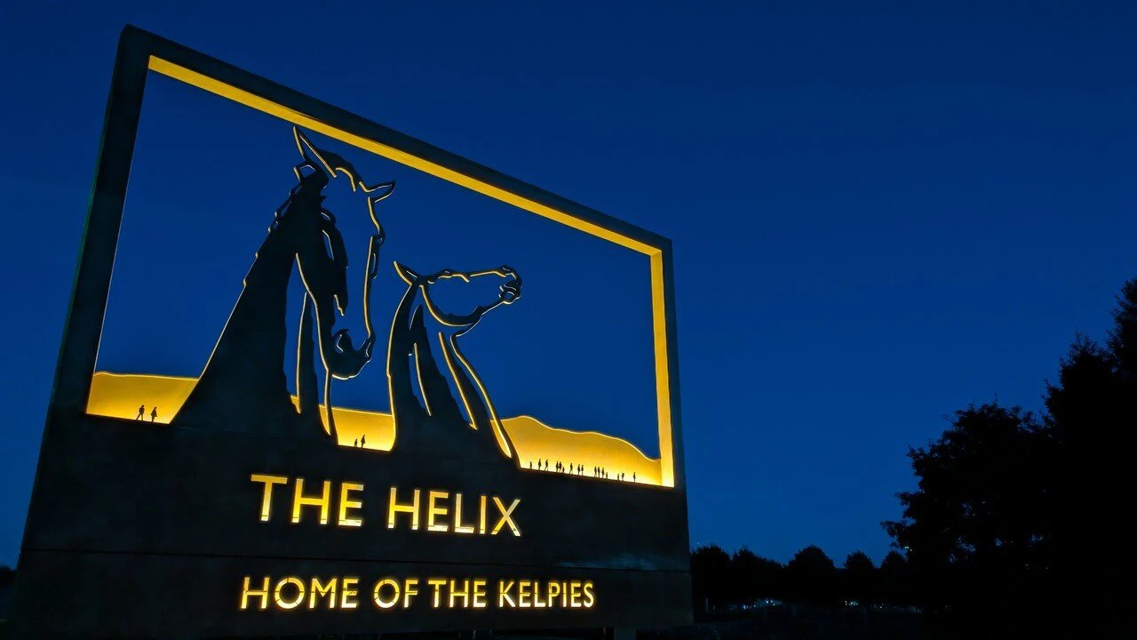 Helix Park Gateway Sign, Corten Steel, 2025