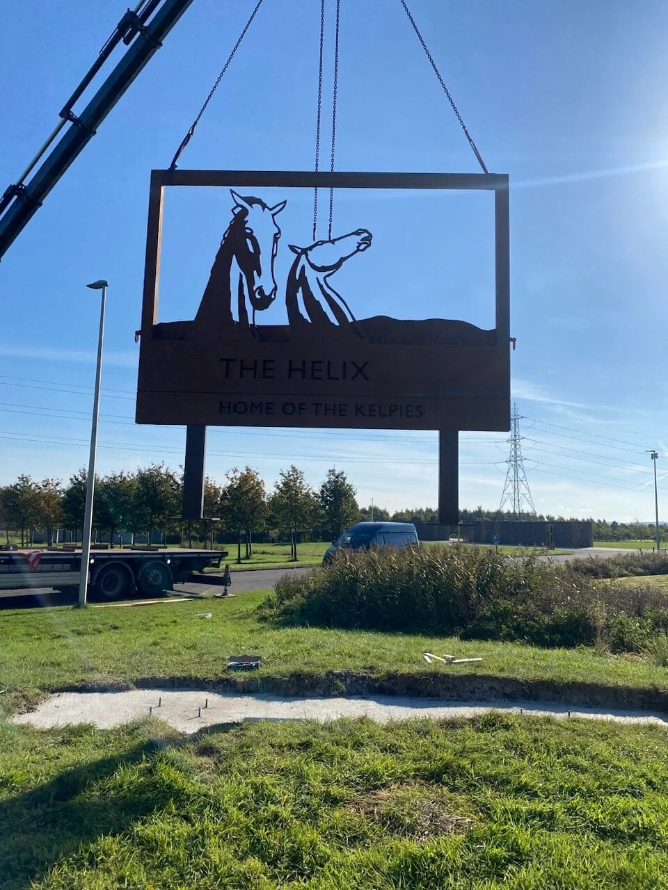 Helix Park Gateway Sign, Corten Steel, 2025