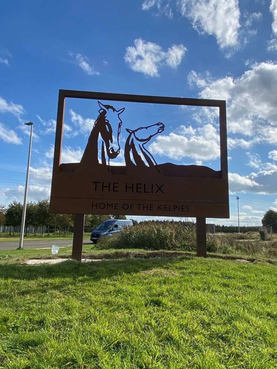 Helix Park Gateway Sign, Corten Steel, 2025