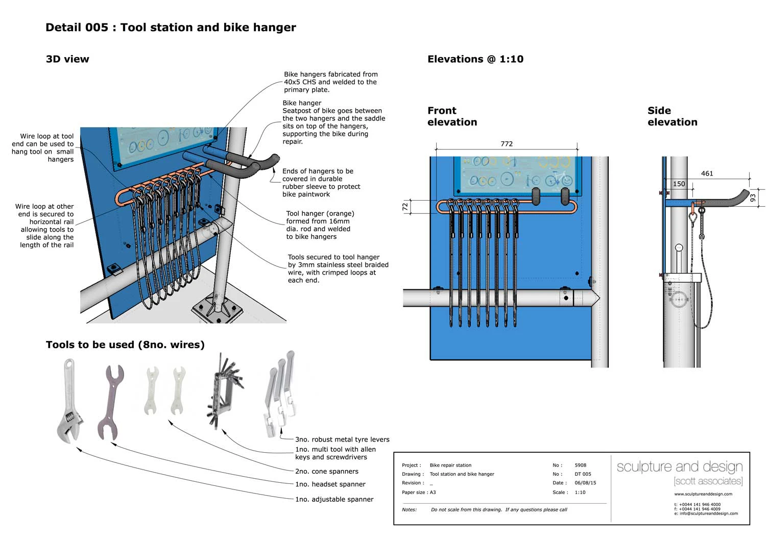 Sustrans Bike Stations, Powdercoated Steel, 2016